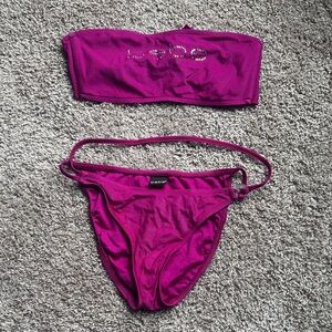 Bebe Magenta Bikini Set - Size Large